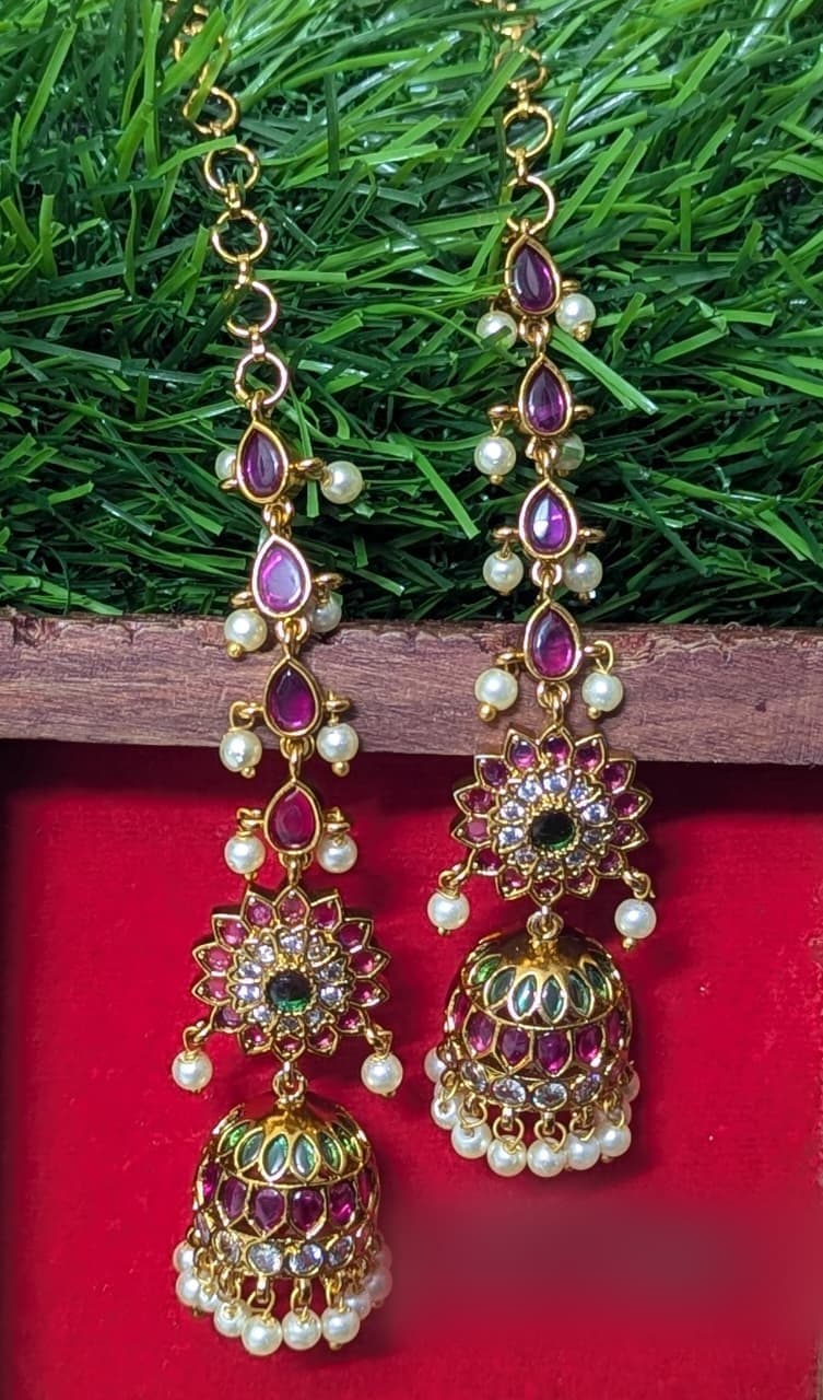 Kundan Chandbali Drop Earrings